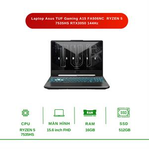 Laptop Asus TUF Gaming A15 FA506NC  RYZEN 5 7535HS 16GB | 512GB RTX3050 144Hz